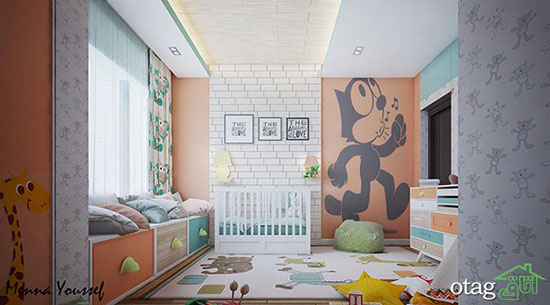 طرح های لوکس اتاق کودک پسرانه بهمراه سرویس کامل تخت و کمد