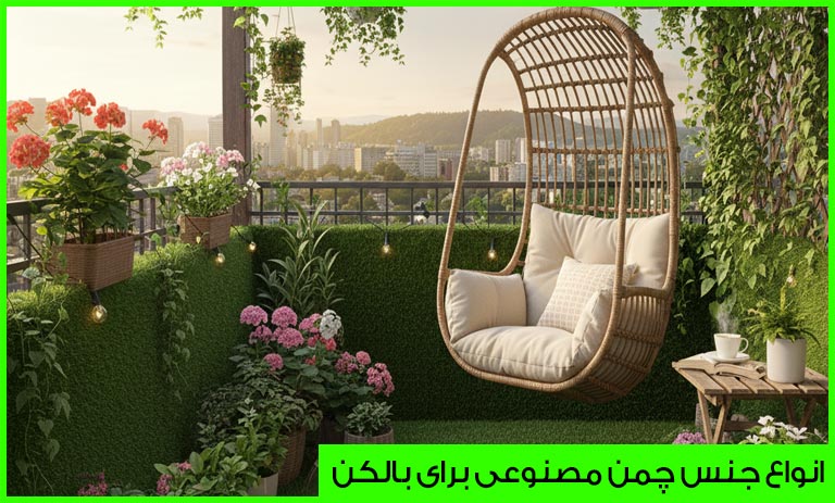 انواع چمن مصنوعی برای بالکن و دکوراسیون: راهنمای خرید
